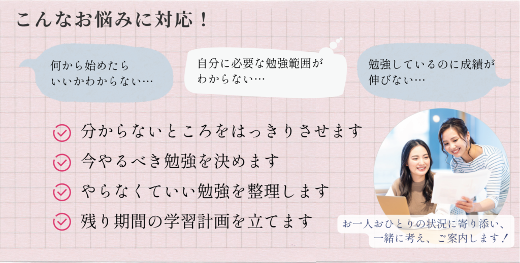 こんなお悩みに対応！ - 渋谷看護予備校